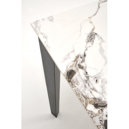 FELIX stół rozkładany, blat - biały marmur, nogi - czarny (2p1szt)