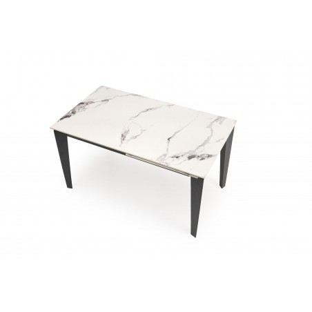 FELIX stół rozkładany, blat - biały marmur, nogi - czarny (2p1szt)