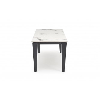 FELIX stół rozkładany, blat - biały marmur, nogi - czarny (2p1szt)