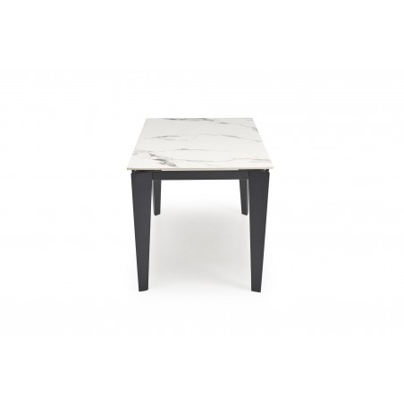 FELIX stół rozkładany, blat - biały marmur, nogi - czarny (2p1szt)