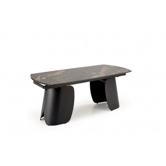 FORUM stół rozkładany, czarny marmur / czarny (3p1szt)