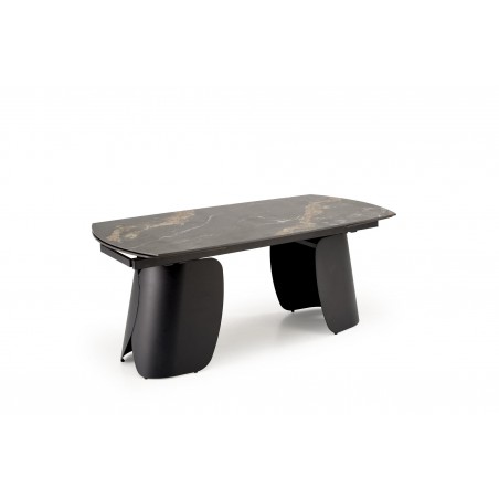 FORUM stół rozkładany, czarny marmur / czarny (3p1szt)