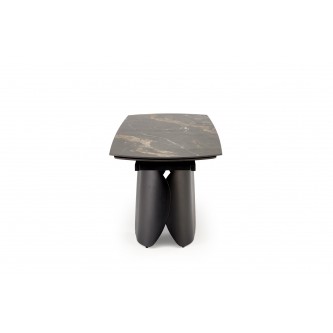 FORUM stół rozkładany, czarny marmur / czarny (3p1szt)