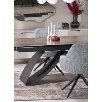 HILARIO stół rozkładany, blat - orzechowy, nogi - czarny (3p1szt)