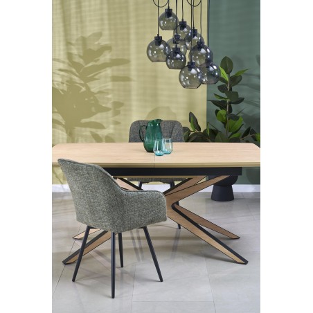 JAMES stół rozkładany, naturalny / czarny (2p1szt)