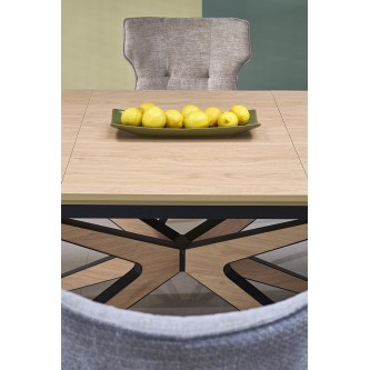 JAMES stół rozkładany, naturalny / czarny (2p1szt)