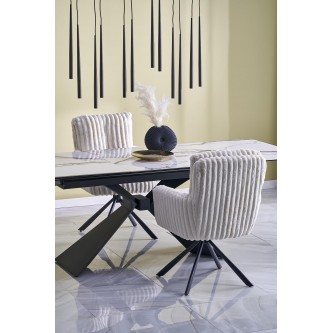 LUCIANO stół rozkładany, blat: biały marmur (2p1szt)