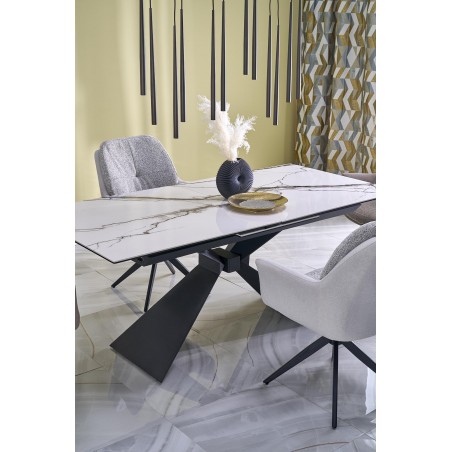 LUCIANO stół rozkładany, blat: biały marmur (2p1szt)