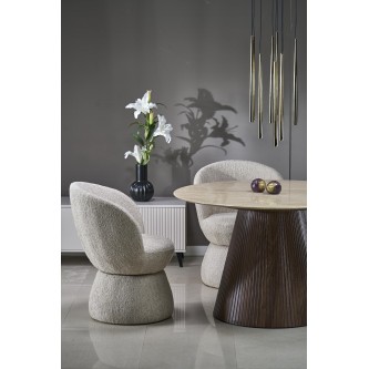 PIREUS stół okrągły trawertyn / orzech (2p1szt)