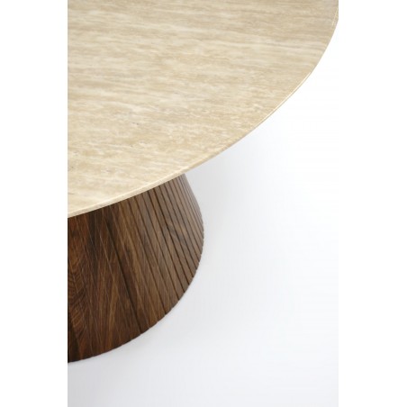 PIREUS stół okrągły trawertyn / orzech (2p1szt)