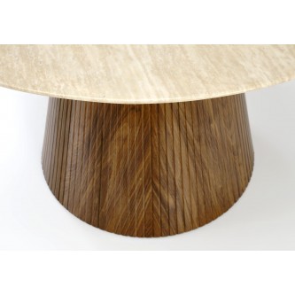 PIREUS stół okrągły trawertyn / orzech (2p1szt)