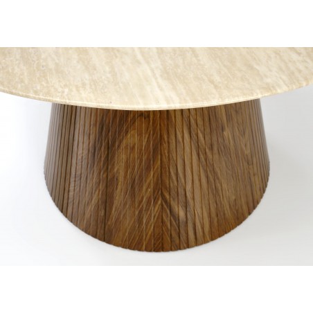 PIREUS stół okrągły trawertyn / orzech (2p1szt)