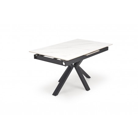 PLATAN stół rozkładany, biały marmur / czarny (2p1szt)