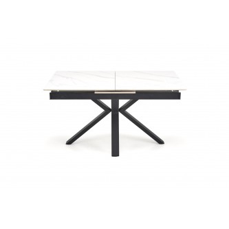 PLATAN stół rozkładany, biały marmur / czarny (2p1szt)