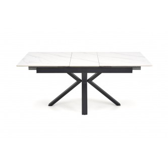 PLATAN stół rozkładany, biały marmur / czarny (2p1szt)