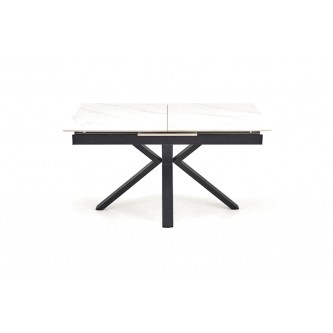 PLATAN stół rozkładany, biały marmur / czarny (2p1szt)