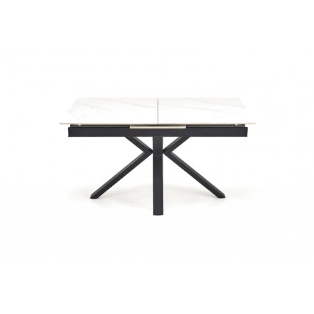 PLATAN stół rozkładany, biały marmur / czarny (2p1szt)