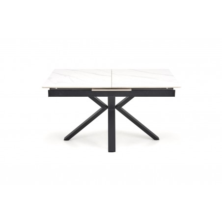 PLATAN stół rozkładany, biały marmur / czarny (2p1szt)