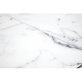 VERTIGO stół rozkładany, blat - biały marmur, nogi - czarny (2p1szt)