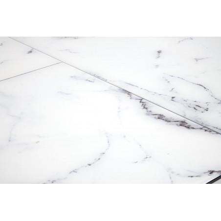 VERTIGO stół rozkładany, blat - biały marmur, nogi - czarny (2p1szt)