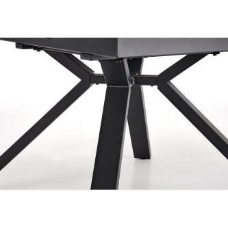 VERTIGO stół rozkładany, blat - biały marmur, nogi - czarny (2p1szt)