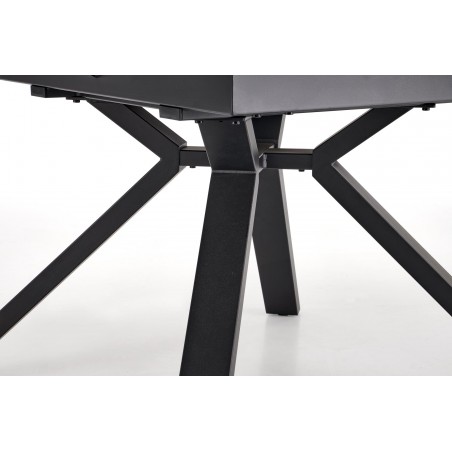 VERTIGO stół rozkładany, blat - biały marmur, nogi - czarny (2p1szt)