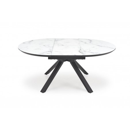 VERTIGO stół rozkładany, blat - biały marmur, nogi - czarny (2p1szt)