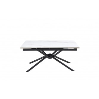 VITORINO stół rozkładany, blat - biały marmur, nogi - czarny (2p1szt)