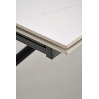 VITORINO stół rozkładany, blat - biały marmur, nogi - czarny (2p1szt)