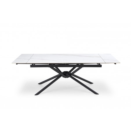 VITORINO stół rozkładany, blat - biały marmur, nogi - czarny (2p1szt)