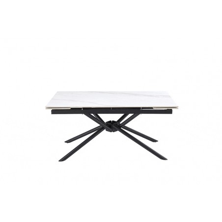VITORINO stół rozkładany, blat - biały marmur, nogi - czarny (2p1szt)