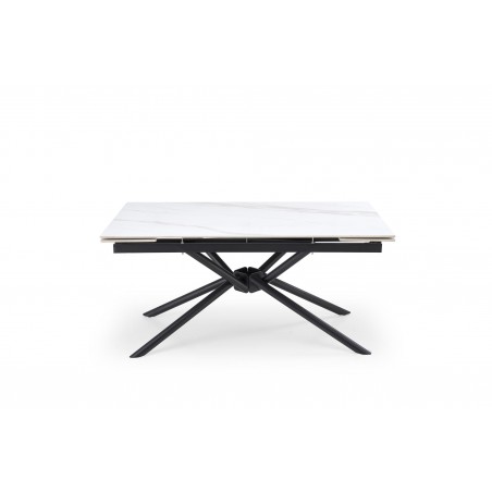 VITORINO stół rozkładany, blat - biały marmur, nogi - czarny (2p1szt)