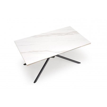 VITORINO stół rozkładany, blat - biały marmur, nogi - czarny (2p1szt)