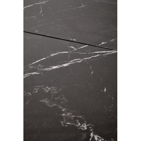 VOLANT 160 stół rozkładany, blat - czarny marmur, nogi - dąb złoty / czarny