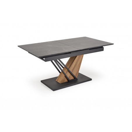 VOLANT 160 stół rozkładany, blat - czarny marmur, nogi - dąb złoty / czarny