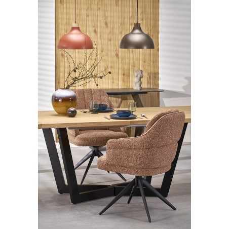 MASSIVE 2 stół rozkładany 160-250x90x77 cm dąb naturalny/czarny (2p1szt)