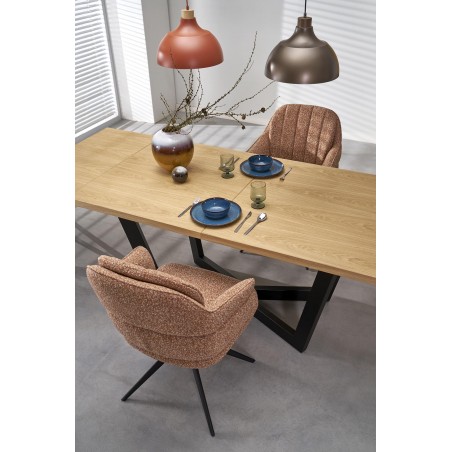 MASSIVE 2 stół rozkładany 160-250x90x77 cm dąb naturalny/czarny (2p1szt)