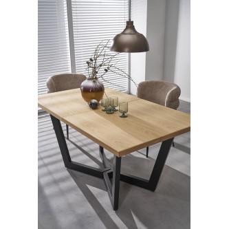 MASSIVE 2 stół rozkładany 160-250x90x77 cm dąb naturalny/czarny (2p1szt)