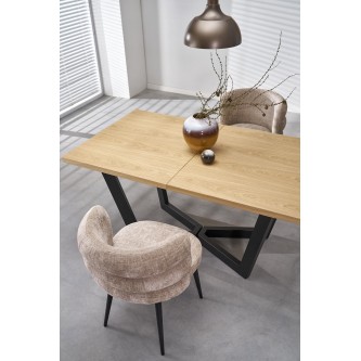 MASSIVE 2 stół rozkładany 160-250x90x77 cm dąb naturalny/czarny (2p1szt)