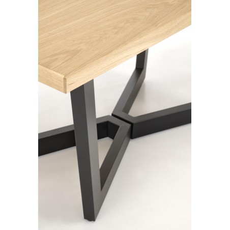 MASSIVE 2 stół rozkładany 160-250x90x77 cm dąb naturalny/czarny (2p1szt)
