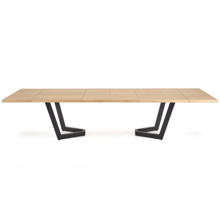 MASSIVE 2 stół rozkładany 160-250x90x77 cm dąb naturalny/czarny (2p1szt)