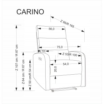 CARINIO fotel wypoczynkowy popielaty