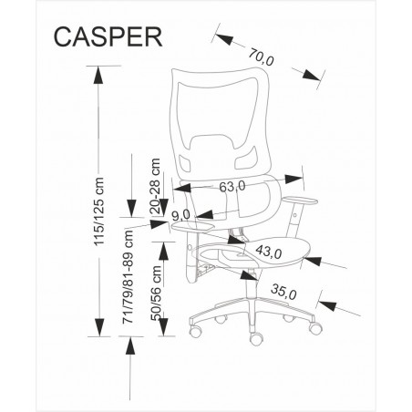 CASPER fotel gabinetowy czarny (1p1szt)