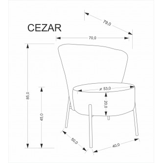 CEZAR fotel wypoczynkowy, beżowy (1p1szt)
