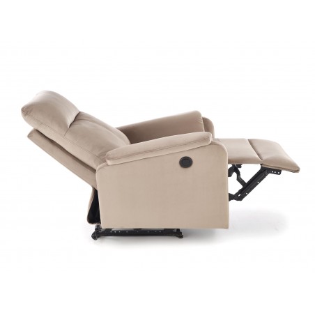CROCUS fotel wypoczynkowy z funkcją elektrycznego rozkładania, beżowy (1p1szt)