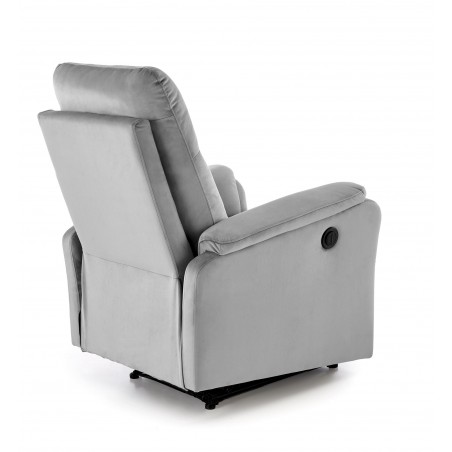 CROCUS fotel wypoczynkowy z funkcją elektrycznego rozkładania, popielaty (1p1szt)