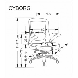 CYBORG fotel gabinetowy czarny (1p1szt)