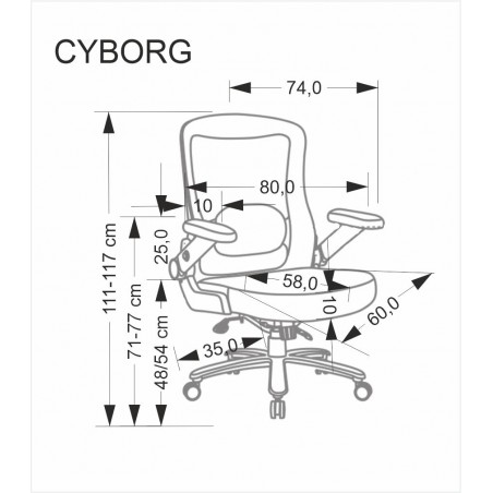 CYBORG fotel gabinetowy czarny (1p1szt)