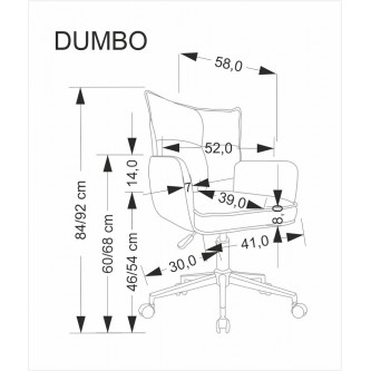 DUMBO fotel obrotowy jasny różowy