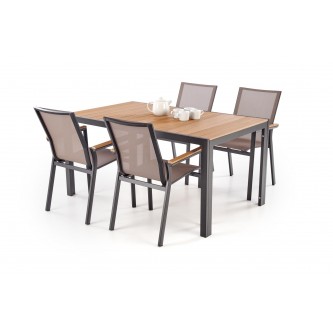 FIERRO krzesło, czarny / popielaty / brązowy (1p1szt)